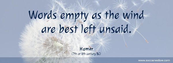 Communication quote: Words empty as the wind are best left unsaid - Homer