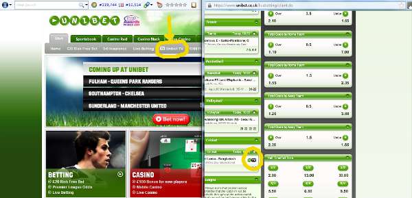 Unibet Live Streaming Service